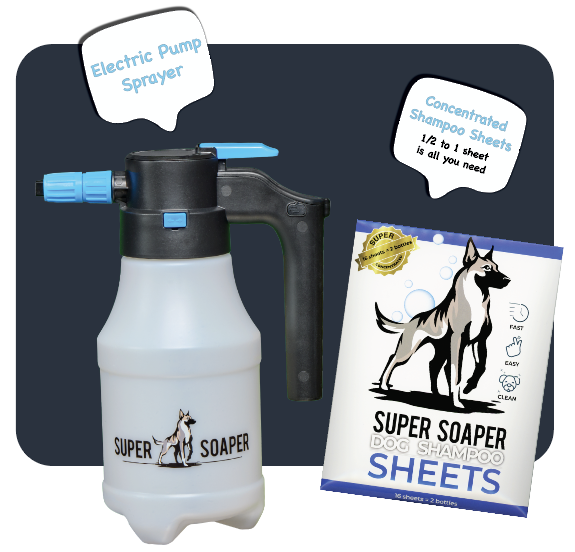 Super Soaper Dog Shampoo Sheets & Sprayer Bundle